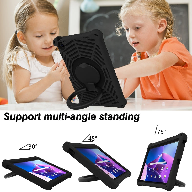 For Lenovo Tab M10 Plus 10.6 3rd Gen 2022 Spider King Silicone Protective Tablet Case(Black) by bashfashion