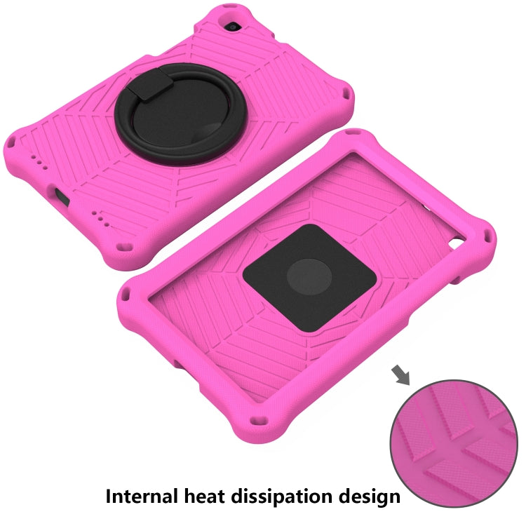 For Samsung Galaxy Tab A 8 SM-T290 Spider King Silicone Protective Tablet Case(Rose Red) by bashfashion