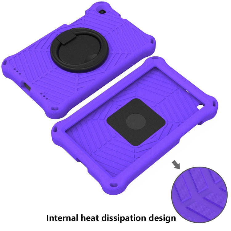 For Samsung Galaxy Tab A 8 SM-T290 Spider King Silicone Protective Tablet Case(Purple) by bashfashion