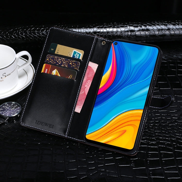 For Huawei Enjoy 10 idewei Crocodile Texture Horizontal Flip Leather Case with Holder & Card Slots & Wallet(Black) by idewei