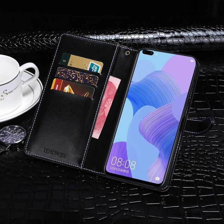For Huawei Nova 6 idewei Crocodile Texture Horizontal Flip Leather Case with Holder & Card Slots & Wallet(Black) by idewei