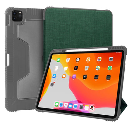 For iPad Pro 12.9 inch 2022 / 2021 / 2020 Mutural Horizontal Flip PC + TPU + PU Leather Tablet Case with Holder & Pen Slot(Dark Green) by Mutural