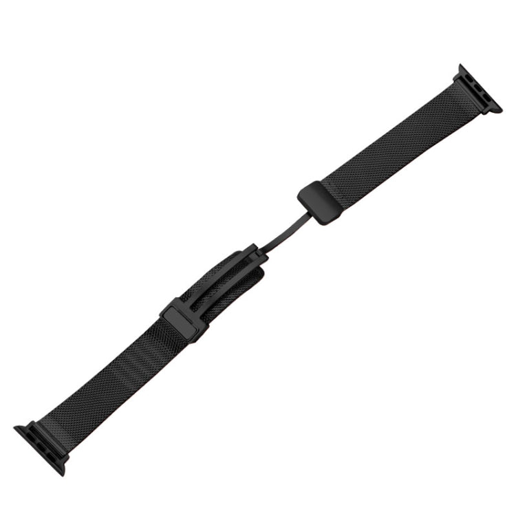Milan Fold Buckle Metal Watch Band For Apple Watch Ultra 49mm&Watch Ultra 2 49mm / Series 9&8&7 45mm / SE 3&SE 2&6&SE&5&4 44mm / 3&2&1 42mm(Black) by bashfashion