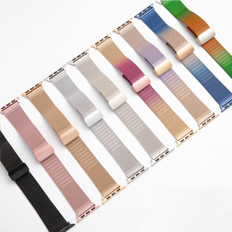 Milan Fold Buckle Metal Watch Band For Apple Watch Ultra 49mm&Watch Ultra 2 49mm / Series 9&8&7 45mm / SE 3&SE 2&6&SE&5&4 44mm / 3&2&1 42mm (Gradient Purple) by bashfashion