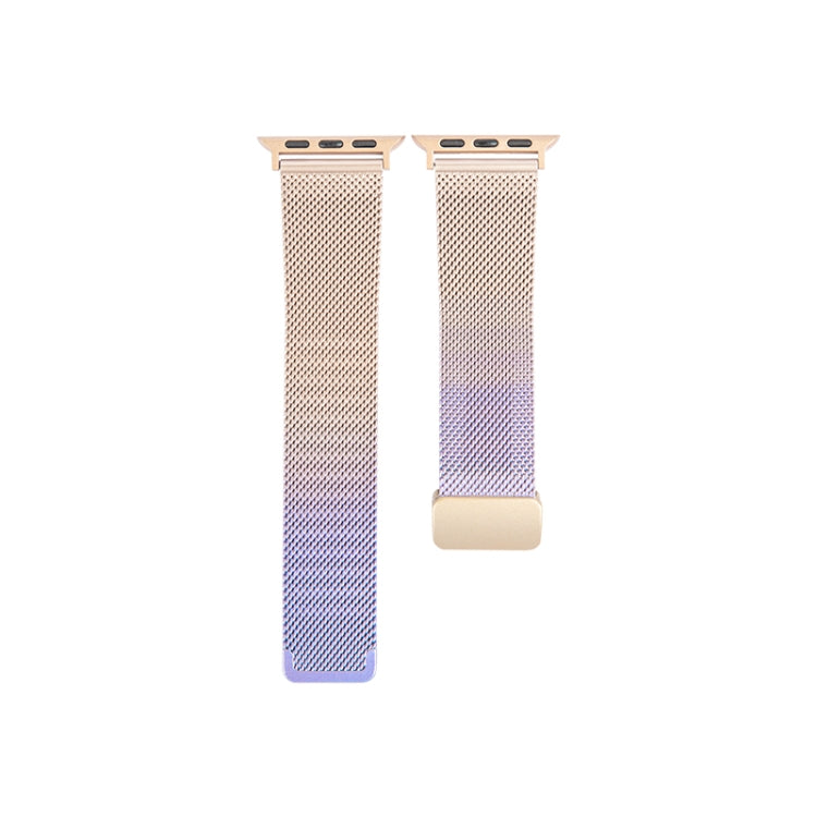 Milan Fold Buckle Metal Watch Band For Apple Watch Series 9&8&7 41mm / SE 3&SE 2&6&SE&5&4 40mm / 3&2&1 38mm (Light Purple) by bashfashion