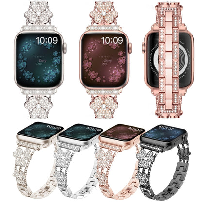 3-Leaf Clover Diamond Watch Band For Apple Watch Series 8&7 41mm / SE 2&6&SE&5&4 40mm / 3&2&1 38mm(Starlight) by bashfashion