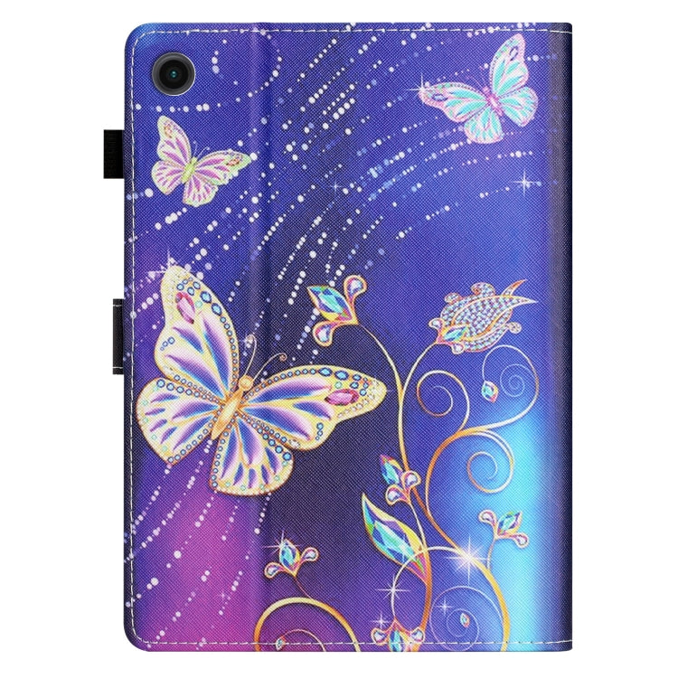 For Samsung Galaxy Tab A8 10.5 2021 X205/X200 Coloured Drawing Stitching Smart Leather Tablet Case(Butterfly) by bashfashion
