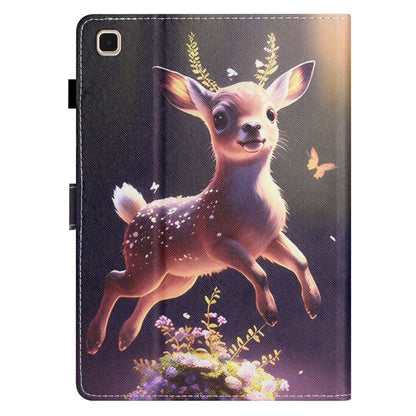 For Samsung Galaxy Tab S6 Lite P610/615 Coloured Drawing Stitching Smart Leather Tablet Case(Deer) by bashfashion