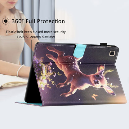 For Samsung Galaxy Tab S6 Lite P610/615 Coloured Drawing Stitching Smart Leather Tablet Case(Deer) by bashfashion