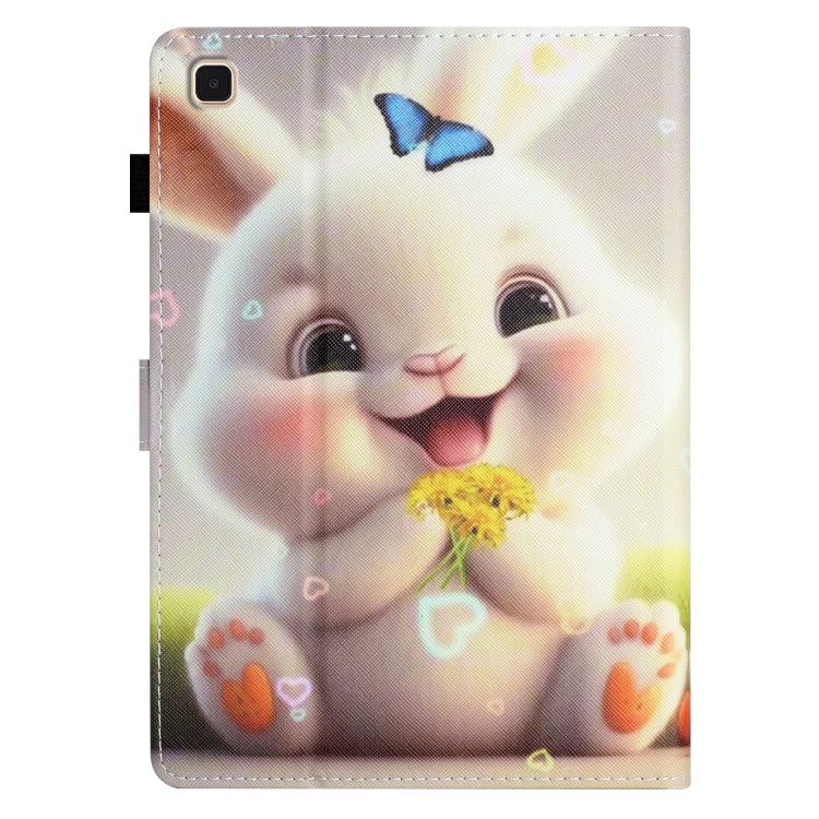 For Samsung Galaxy Tab S6 Lite P610/615 Coloured Drawing Stitching Smart Leather Tablet Case(Rabbit) by bashfashion