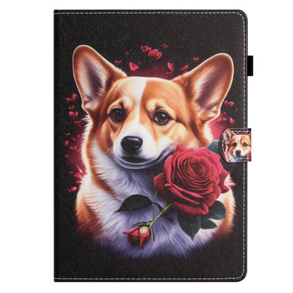 For Samsung Galaxy Tab A7 10.4 2020 T500/T505 Coloured Drawing Stitching Smart Leather Tablet Case(Corgi) by bashfashion