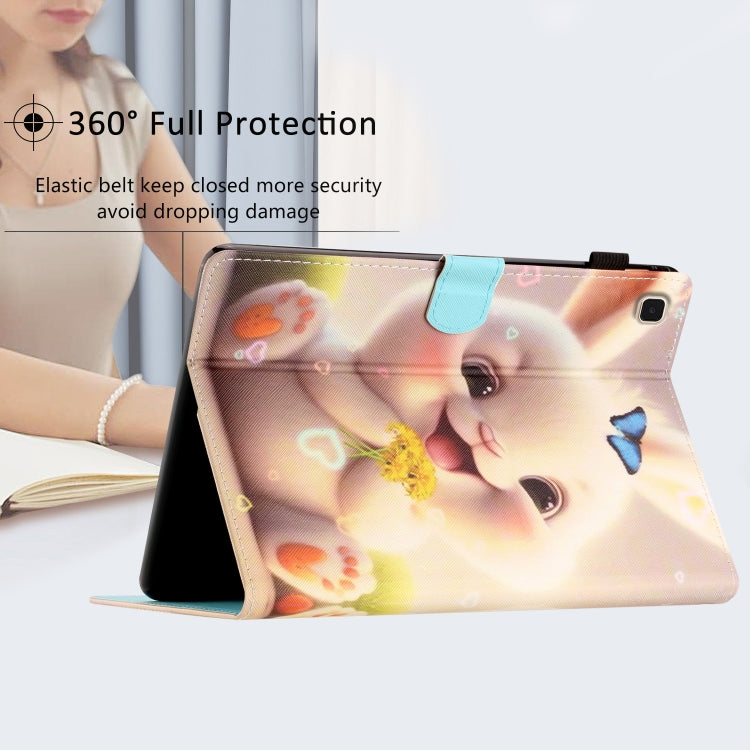 For Samsung Galaxy Tab A7 10.4 2020 T500/T505 Coloured Drawing Stitching Smart Leather Tablet Case(Rabbit) by bashfashion