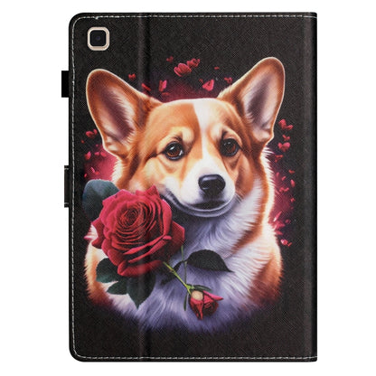 For Samsung Galaxy Tab A7 Lite T220/T225 Coloured Drawing Stitching Leather Tablet Case(Corgi) by bashfashion