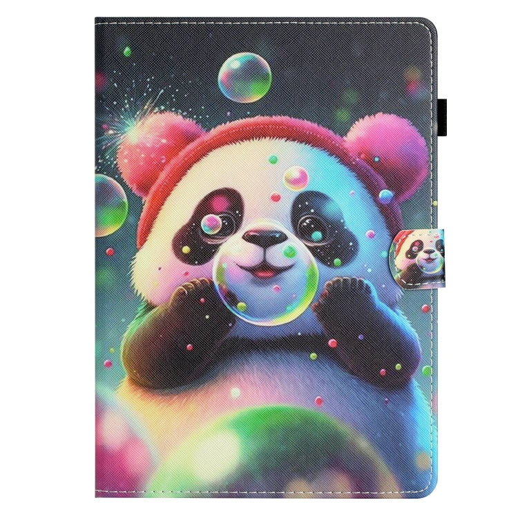 For Samsung Galaxy Tab A7 Lite T220/T225 Coloured Drawing Stitching Leather Tablet Case(Panda) by bashfashion