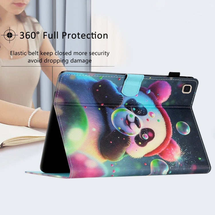 For Samsung Galaxy Tab A7 Lite T220/T225 Coloured Drawing Stitching Leather Tablet Case(Panda) by bashfashion