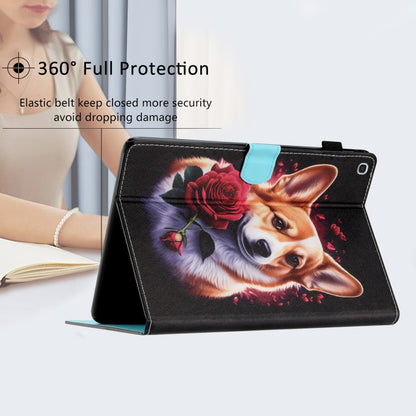 For Samsung Galaxy Tab A 10.1 2019 T510/T515 Coloured Drawing Stitching Leather Tablet Case(Corgi) by bashfashion