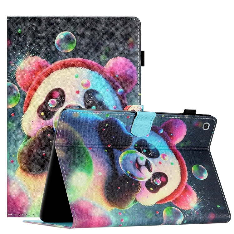 For Samsung Galaxy Tab A 10.1 2019 T510/T515 Coloured Drawing Stitching Leather Tablet Case(Panda) by bashfashion