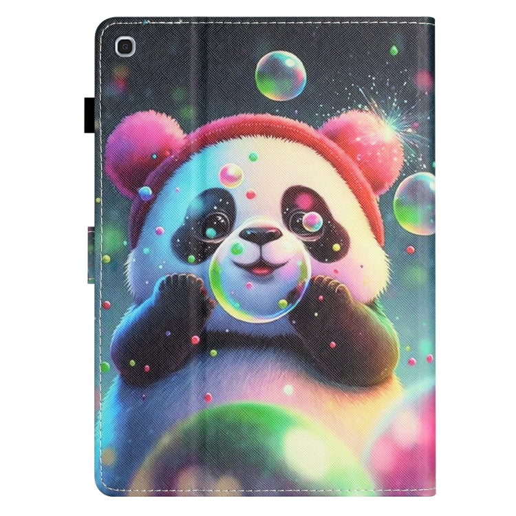 For Samsung Galaxy Tab A 10.1 2019 T510/T515 Coloured Drawing Stitching Leather Tablet Case(Panda) by bashfashion