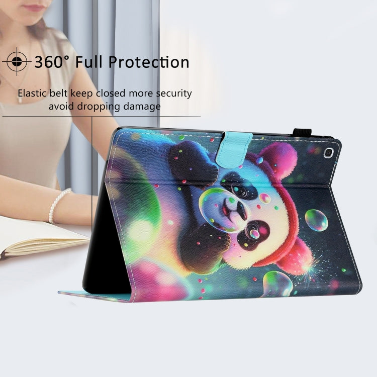 For Samsung Galaxy Tab A 10.1 2019 T510/T515 Coloured Drawing Stitching Leather Tablet Case(Panda) by bashfashion