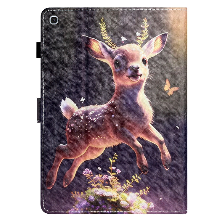 For Samsung Galaxy Tab A 10.1 2019 T510/T515 Coloured Drawing Stitching Leather Tablet Case(Deer) by bashfashion