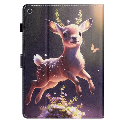 For Samsung Galaxy Tab A 10.1 2019 T510/T515 Coloured Drawing Stitching Leather Tablet Case(Deer) by bashfashion
