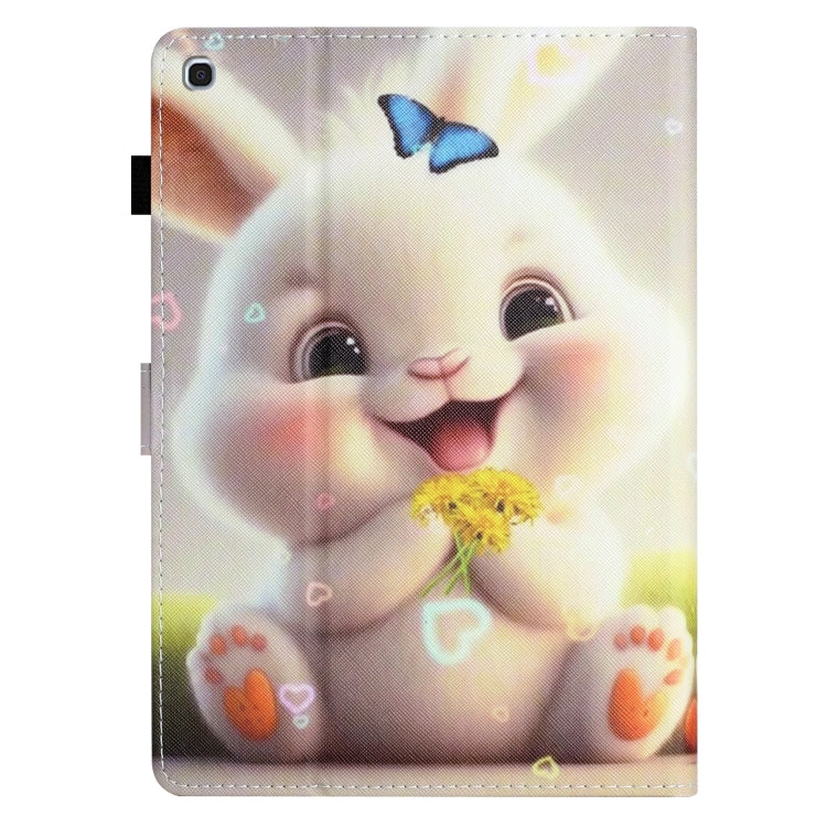 For Samsung Galaxy Tab A 10.1 2019 T510/T515 Coloured Drawing Stitching Leather Tablet Case(Rabbit) by bashfashion