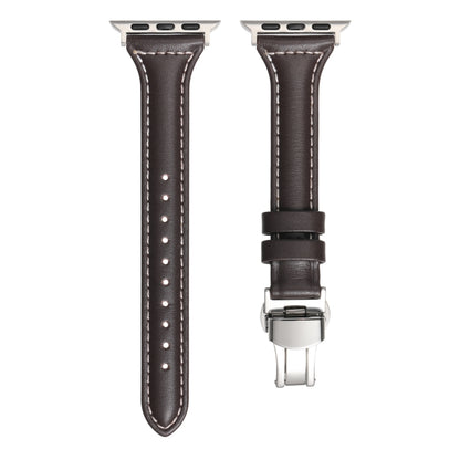 Small Waist Butterfly Buckle Watch Band For Apple Watch Ultra 49mm / Series 8&7 45mm / SE 2&6&SE&5&4 44mm / 3&2&1 42mm(Coffee) by bashfashion
