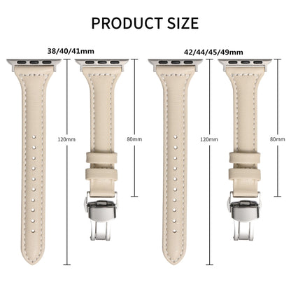 Small Waist Butterfly Buckle Watch Band For Apple Watch Ultra 49mm / Series 8&7 45mm / SE 2&6&SE&5&4 44mm / 3&2&1 42mm(Grey) by bashfashion