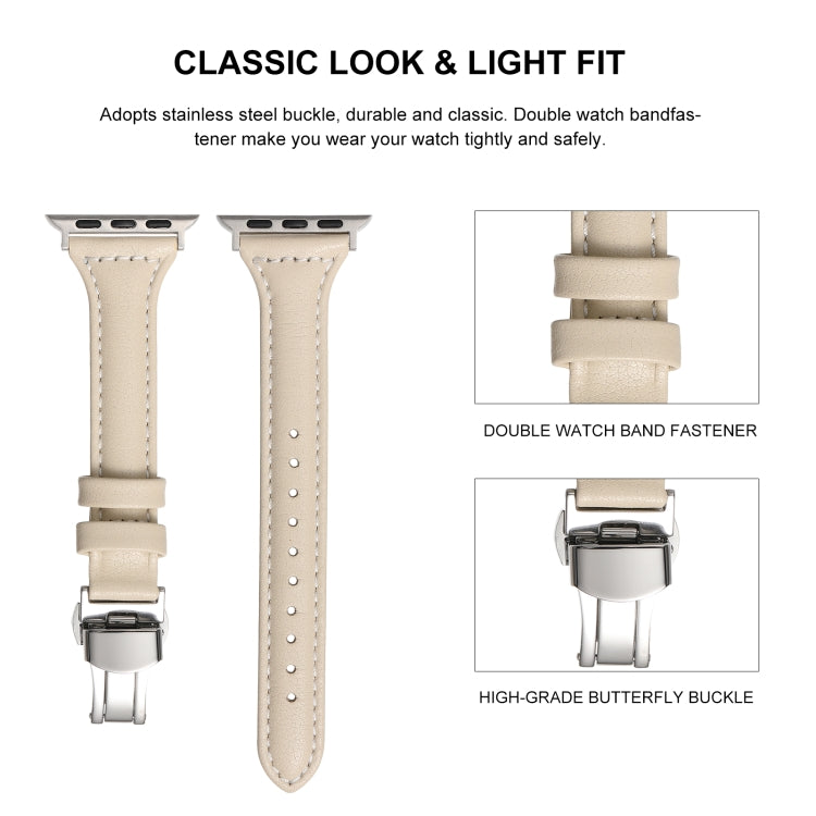 Small Waist Butterfly Buckle Watch Band For Apple Watch Series 8&7 41mm / SE 2&6&SE&5&4 40mm / 3&2&1 38mm(Midnight Blue) by bashfashion