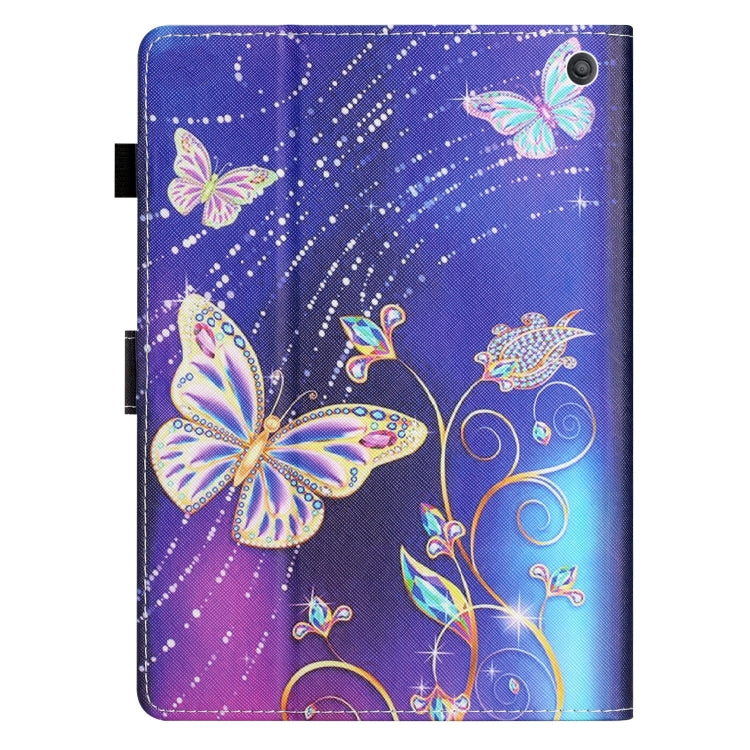 For Amazon Fire HD 8 / HD 8 Plus 2022 Coloured Drawing Stitching Smart Leather Tablet Case(Butterfly) by bashfashion