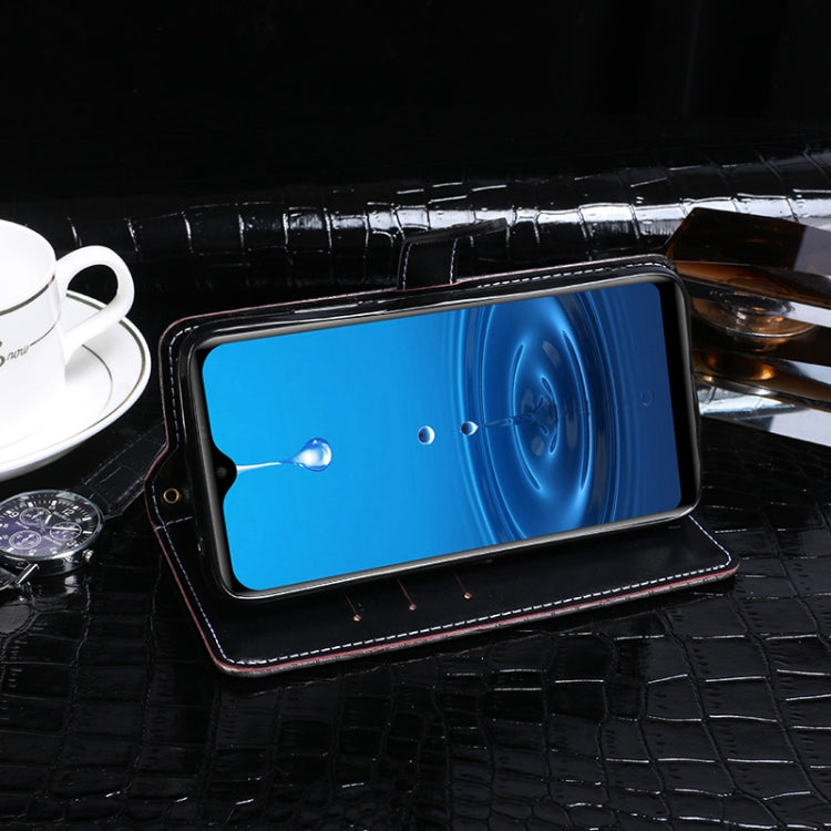 For Leagoo M12 idewei Crocodile Texture Horizontal Flip Leather Case with Holder & Card Slots & Wallet(Dark Blue) by idewei