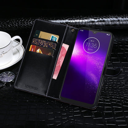 For Motorola One Macro idewei Crocodile Texture Horizontal Flip Leather Case with Holder & Card Slots & Wallet(Black) by idewei