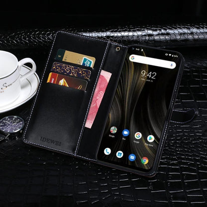 For Umidigi Power 3 idewei Crocodile Texture Horizontal Flip Leather Case with Holder & Card Slots & Wallet(Dark Blue) by idewei