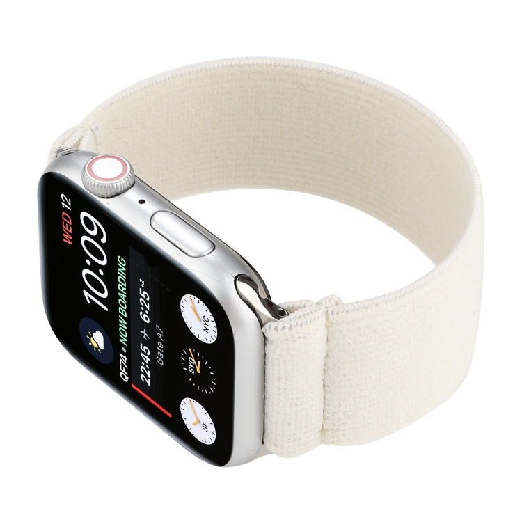 Elastic Nylon Braid Watch Band For Apple Watch Ultra 49mm&Watch Ultra 2 49mm / Series 9&8&7 45mm / SE 3&SE 2&6&SE&5&4 44mm / 3&2&1 42mm(White) by bashfashion