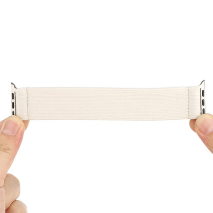 Elastic Nylon Braid Watch Band For Apple Watch Ultra 49mm&Watch Ultra 2 49mm / Series 9&8&7 45mm / SE 3&SE 2&6&SE&5&4 44mm / 3&2&1 42mm(White) by bashfashion