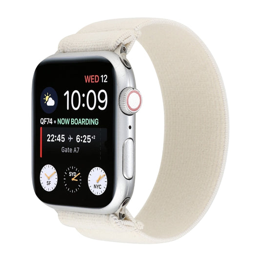 Elastic Nylon Braid Watch Band For Apple Watch Series 9&8&7 41mm / SE 3&SE 2&6&SE&5&4 40mm / 3&2&1 38mm(White) by bashfashion