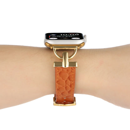D-Buckle Cocodile Genuine Leather Watch Band For Apple Watch Ultra 49mm&Watch Ultra 2 49mm / Series 9&8&7 45mm / SE 3&SE 2&6&SE&5&4 44mm / 3&2&1 42mm(Brown) by bashfashion