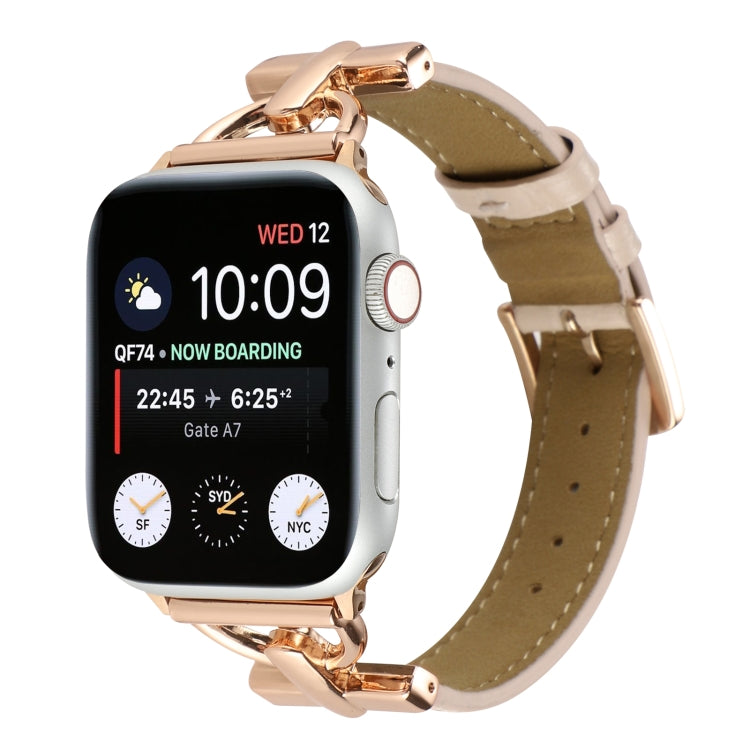 D-Buckle Cocodile Genuine Leather Watch Band For Apple Watch Ultra 49mm&Watch Ultra 2 49mm / Series 9&8&7 45mm / SE 3&SE 2&6&SE&5&4 44mm / 3&2&1 42mm(Pink) by bashfashion