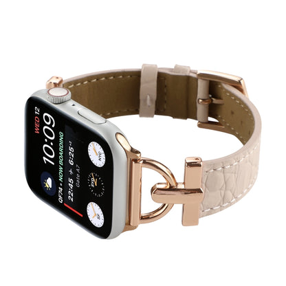 D-Buckle Cocodile Genuine Leather Watch Band For Apple Watch Ultra 49mm&Watch Ultra 2 49mm / Series 9&8&7 45mm / SE 3&SE 2&6&SE&5&4 44mm / 3&2&1 42mm(Pink) by bashfashion