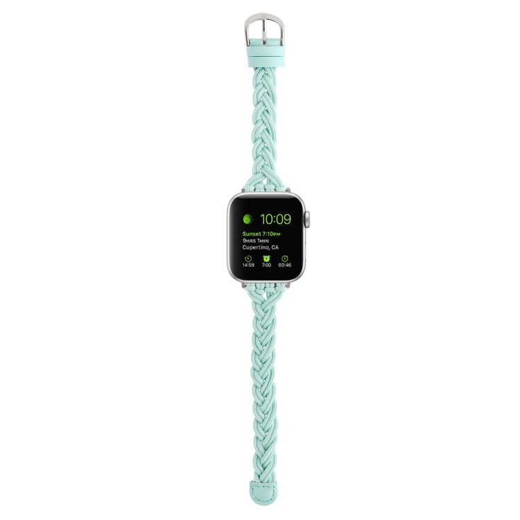 Single Elastic Nylon Braid Watch Band For Apple Watch Ultra 49mm&Watch Ultra 2 49mm / Series 9&8&7 45mm / SE 3&SE 2&6&SE&5&4 44mm / 3&2&1 42mm(Teal Green) by bashfashion