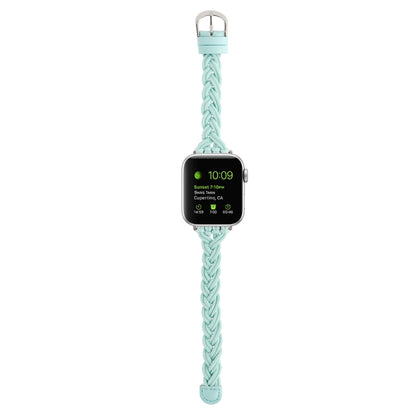 Single Elastic Nylon Braid Watch Band For Apple Watch Ultra 49mm&Watch Ultra 2 49mm / Series 9&8&7 45mm / SE 3&SE 2&6&SE&5&4 44mm / 3&2&1 42mm(Teal Green) by bashfashion