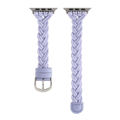 Single Elastic Nylon Braid Watch Band For Apple Watch Ultra 49mm&Watch Ultra 2 49mm / Series 9&8&7 45mm / SE 3&SE 2&6&SE&5&4 44mm / 3&2&1 42mm(Purple) by bashfashion