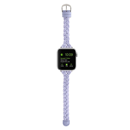 Single Elastic Nylon Braid Watch Band For Apple Watch Ultra 49mm&Watch Ultra 2 49mm / Series 9&8&7 45mm / SE 3&SE 2&6&SE&5&4 44mm / 3&2&1 42mm(Purple) by bashfashion