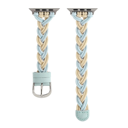 Single Elastic Nylon Braid Watch Band For Apple Watch Ultra 49mm&Watch Ultra 2 49mm / Series 9&8&7 45mm / SE 3&SE 2&6&SE&5&4 44mm / 3&2&1 42mm(Apricot Green) by bashfashion