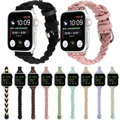Single Elastic Nylon Braid Watch Band For Apple Watch Ultra 49mm&Watch Ultra 2 49mm / Series 9&8&7 45mm / SE 3&SE 2&6&SE&5&4 44mm / 3&2&1 42mm(Pink) by bashfashion