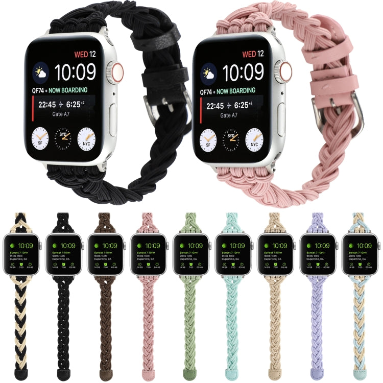 Single Elastic Nylon Braid Watch Band For Apple Watch Ultra 49mm&Watch Ultra 2 49mm / Series 9&8&7 45mm / SE 3&SE 2&6&SE&5&4 44mm / 3&2&1 42mm(Purple) by bashfashion