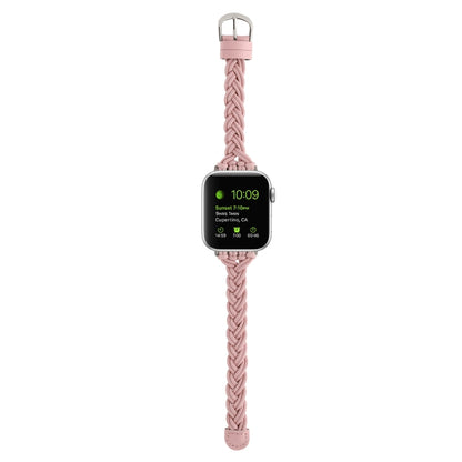 Single Elastic Nylon Braid Watch Band For Apple Watch Series 9&8&7 41mm / SE 3&SE 2&6&SE&5&4 40mm / 3&2&1 38mm(Pink) by bashfashion