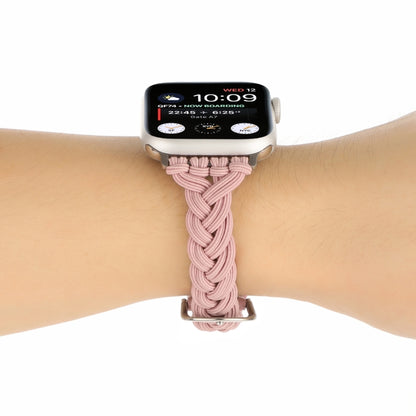 Single Elastic Nylon Braid Watch Band For Apple Watch Series 9&8&7 41mm / SE 3&SE 2&6&SE&5&4 40mm / 3&2&1 38mm(Pink) by bashfashion