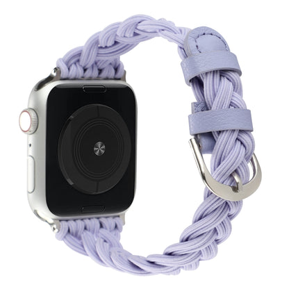 Single Elastic Nylon Braid Watch Band For Apple Watch Series 9&8&7 41mm / SE 3&SE 2&6&SE&5&4 40mm / 3&2&1 38mm(Purple) by bashfashion