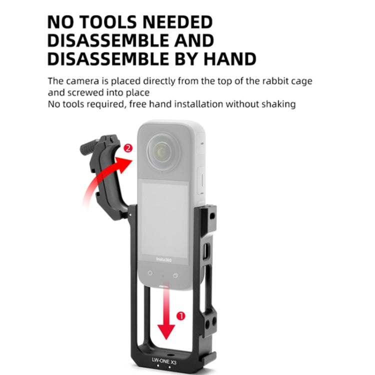 For Insta360 X3 YELANGU LW-ONE X3 Metal Cage Extended Frame Case With T1 Tripod by YELANGU